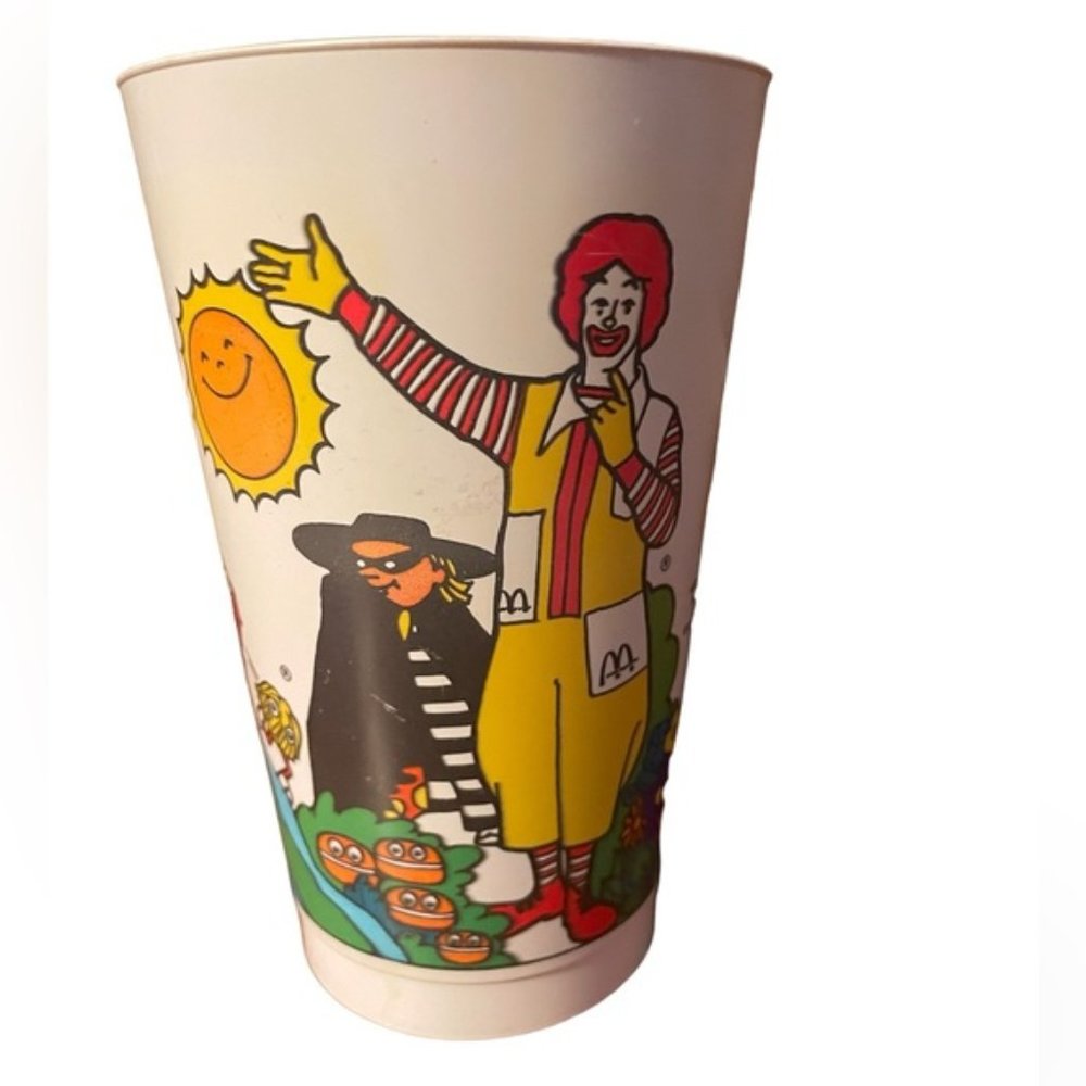Vintage 1984 McDonald’s 14oz Plastic Cup Ronald Grimace Fry Guys Hamburgler